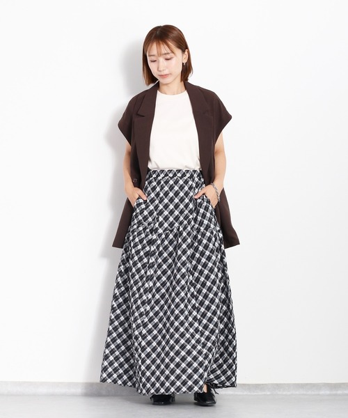 cepo（セポ）の「【速乾・イージーケア】フレンチテーラージャケット 《セットアップ可能》（テーラードジャケット・レディース・ブラウン/ブラック・M）」の7枚目の写真