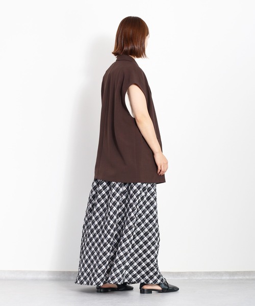 cepo（セポ）の「【速乾・イージーケア】フレンチテーラージャケット 《セットアップ可能》（テーラードジャケット・レディース・ブラウン/ブラック・M）」の4枚目の写真