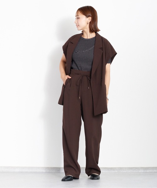 cepo（セポ）の「【速乾・イージーケア】フレンチテーラージャケット 《セットアップ可能》（テーラードジャケット・レディース・ブラウン/ブラック・M）」の10枚目の写真