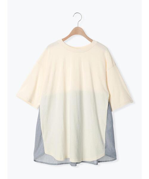 Samansa Mos2（サマンサ モスモス）の「後ろギャザー切替チュニックTシャツ（Tシャツ/カットソー・レディース・キナリ/グリーン/オフホワイト/チャコールグレー・F）」の22枚目の写真