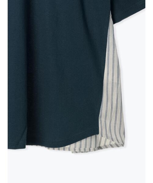 Samansa Mos2（サマンサ モスモス）の「後ろギャザー切替チュニックTシャツ（Tシャツ/カットソー・レディース・キナリ/グリーン/オフホワイト/チャコールグレー・F）」の17枚目の写真