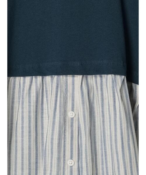 Samansa Mos2（サマンサ モスモス）の「後ろギャザー切替チュニックTシャツ（Tシャツ/カットソー・レディース・キナリ/グリーン/オフホワイト/チャコールグレー・F）」の15枚目の写真