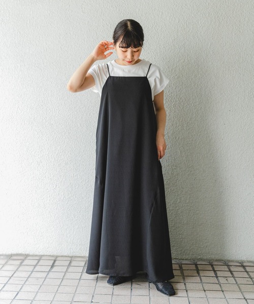 ITEMS URBANRESEARCH（アイテムズ アーバンリサーチ）の「キャミワンピース（ワンピース・レディース・ブラック/チャコールグレー・FREE）」の2枚目の写真