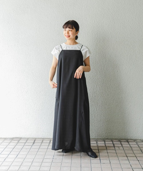 ITEMS URBANRESEARCH（アイテムズ アーバンリサーチ）の「キャミワンピース（ワンピース・レディース・ブラック/チャコールグレー・FREE）」の4枚目の写真