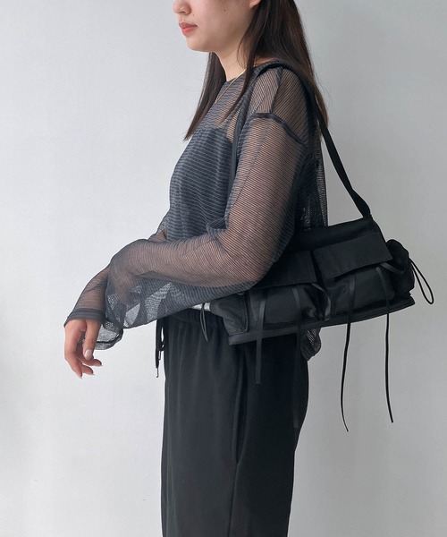 AS KNOW AS plus（アズノゥアズプラス）の「◇シアーボーダー メッシュルーズロンT（Tシャツ/カットソー・レディース・グレー系/アイボリー系/ブラウン系・FREE）」の22枚目の写真