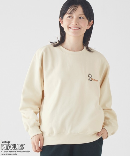 KRIFF MAYER Lady's Collection(クリフメイヤーレディースコレクション)の「裏起毛スヌーピーゆるクルー(スウェット・レディース・ナチュラル/グレー/ピンク/カラフル/チャコール・MEDIUM/LARGE)」の8枚目の写真