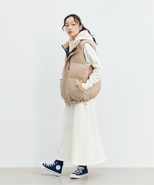 KELTY（ケルティ）の「ワンポイントロゴ トレイルボトムシェル（スカート・レディース・アイボリー/ブラック/ヘザーグレー/ダークグリーン/ネイビー・FREE）」の6枚目の写真