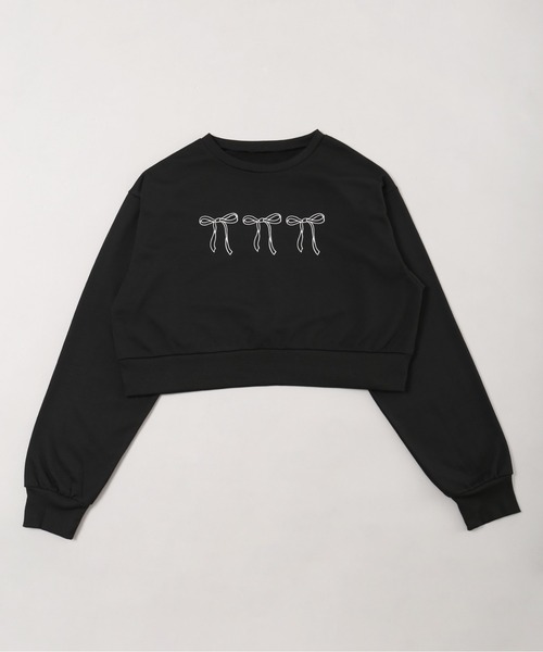 PHILLY（フィリー）の「【PHILLY】リボン刺繍ショートスウェット（スウェット・レディース・ブラック/ホワイト/グレー・FREE）」の10枚目の写真