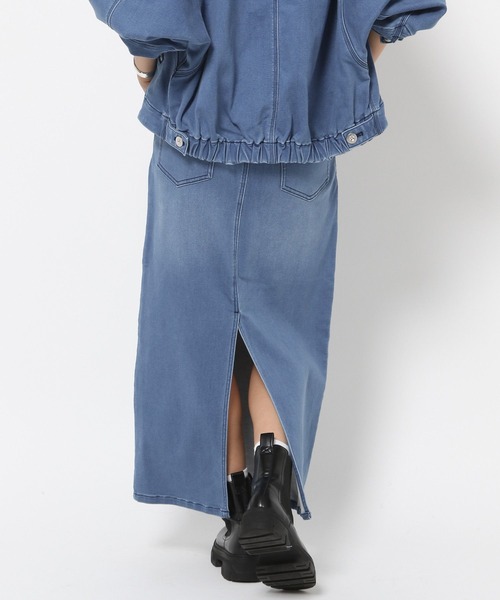 HEREIAM（ヘレイアム）の「【HEREIAM】アスレチックデニムナロースカート（デニムスカート・レディース・ブラック/インディゴブルー・MEDIUM/SMALL）」の15枚目の写真