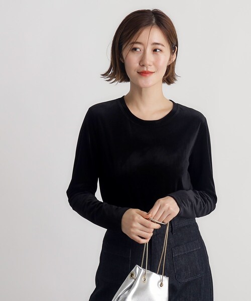 COUDRE ベロアクロップドロンT セール】シアーカットベロアロンT（Tシャツ/カットソー）｜grove