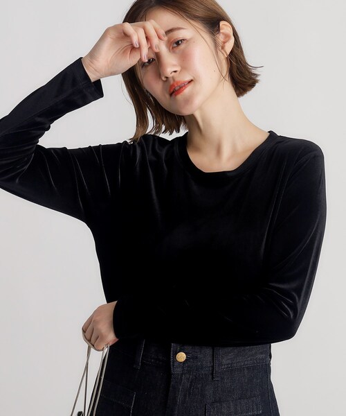 grove（グローブ）の「◆シアーカットベロアロンT（Tシャツ/カットソー・レディース・ブラック/ダークオリーブ・02/01/03/04/05）」の13枚目の写真