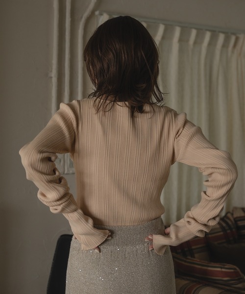 mideal long sleeve rib knit ロングスリーブリブニット mideal ニット セーター long sleeve rib knit / ロングスリーブ