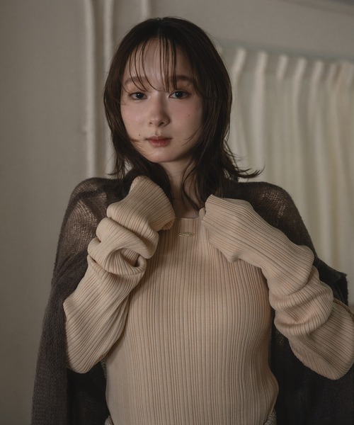 mideal long sleeve rib knit ロングスリーブリブニット mideal ニット セーター long sleeve rib knit / ロングスリーブ