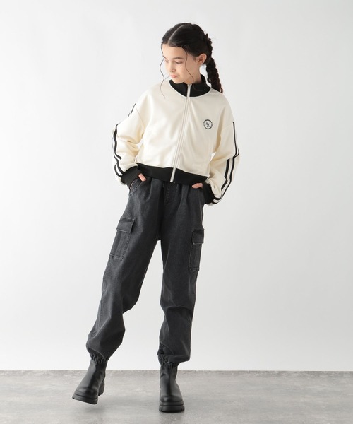 GLOBAL WORK（グローバルワーク）の「ショートトラックジャケット/137691（ジャージ・キッズ・アイボリー/ブラック・160cm/150cm/140cm/130cm）」の14枚目の写真