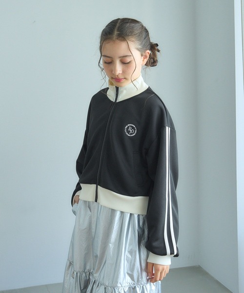 GLOBAL WORK（グローバルワーク）の「ショートトラックジャケット/137691（ジャージ・キッズ・アイボリー/ブラック・160cm/150cm/140cm/130cm）」の21枚目の写真