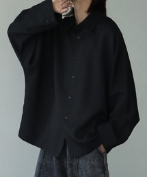 【welise/ウェライズ】リッチドレープスムース 長袖ワイドカフス オーバーサイズドルマンシャツ