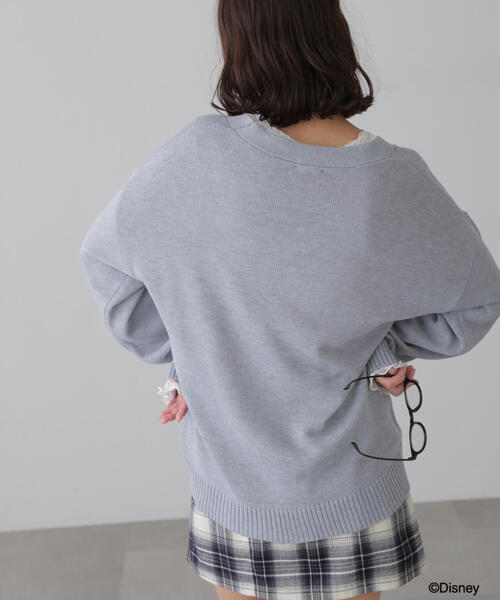 FREE'S MART(フリーズマート)の「〈ディズニーコレクション〉サガラワッペンニットカーディガン(カーディガン/ボレロ・レディース・グレー/ホワイト・FREE)」の10枚目の写真