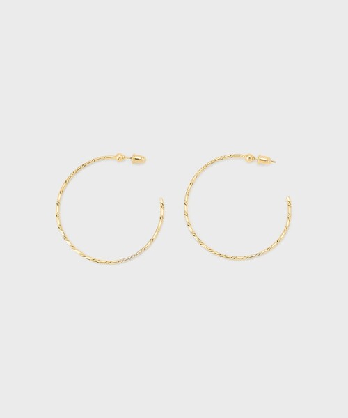 GRACE CONTINENTAL（グレースコンチネンタル）の「ラインデザインフープピアス（ピアス（両耳用）・レディース・シルバー/ゴールド・FREE）」の4枚目の写真