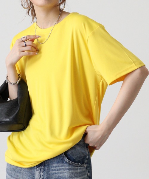 BEES BEAM(ビーズビーム)の「BEES BEAM ファンクショナルドライTシャツ(Tシャツ/カットソー・レディース・イエロー系1/イエロー系/オレンジ/ピンク系/バーガンディー/ピンク/グリーン/ブラック/ホワイト/レッド/ライム/ネイビー/ダークグレー/ロイヤルブルー/ターコイズブルー/サックスブルー/アーミー・XS/XXXL/S/XXL/XL/L/M)」の12枚目の写真