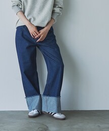 ロールアップワイドデニムパンツ