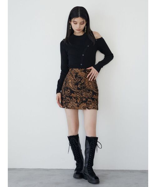 MURUA（ムルーア）の「ジャガードミニスカート（スカート・レディース・アイボリー/ブラック・1/2）」の21枚目の写真