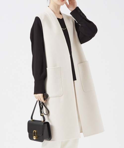 qualite（カリテ）の「ダブルフェイスジレ/ベスト（ベスト・レディース・ライトベージュ/チャコールグレー・36/38）」の16枚目の写真