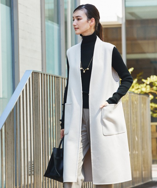 qualite（カリテ）の「ダブルフェイスジレ/ベスト（ベスト・レディース・ライトベージュ/チャコールグレー・36/38）」の17枚目の写真