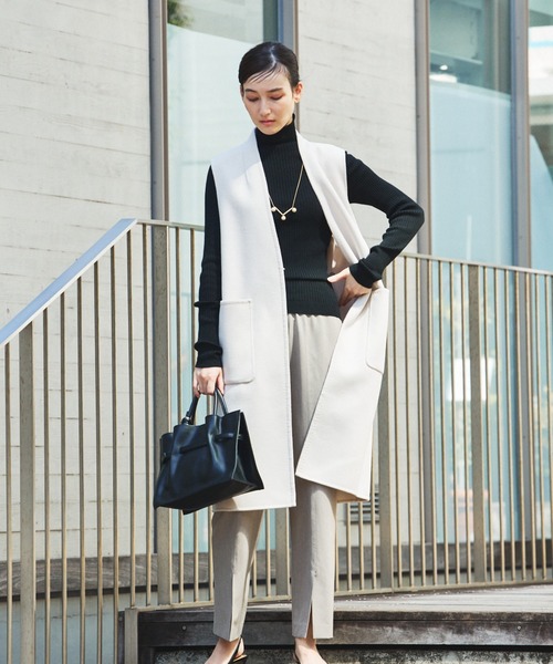 qualite（カリテ）の「ダブルフェイスジレ/ベスト（ベスト・レディース・ライトベージュ/チャコールグレー・36/38）」の19枚目の写真