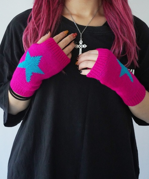 Port（ポート）の「【 SORUTT / ソルト 】 Y2K ヒップホップ 星デザイン アームウォーマー / アームカバー #（アームカバー・レディース・ブラック/ピンク/ブラウン/ホワイト/ブルー/ダークブラウン/グレー・FREE）」の7枚目の写真