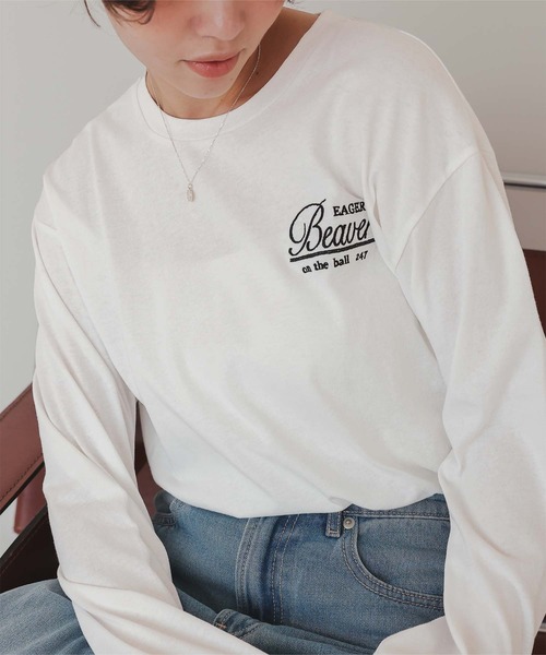 ＊シンプル＊【Louis Vuitton】ロングスリーブ 刺繍入り Tシャツ セール】ロングスリーブ刺繍ロゴTシャツ（Tシャツ/カットソー