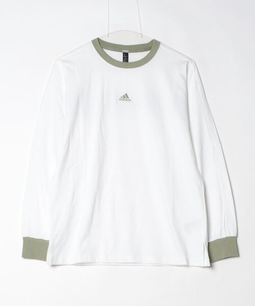 adidas(アディダス)の「アディダス adidas ワーディング ルーズフィット シングルジャージー 長袖Tシャツ(Tシャツ/カットソー・レディース・マスタード/スモークピンク/ホワイト・M/L/S/XL)」の9枚目の写真