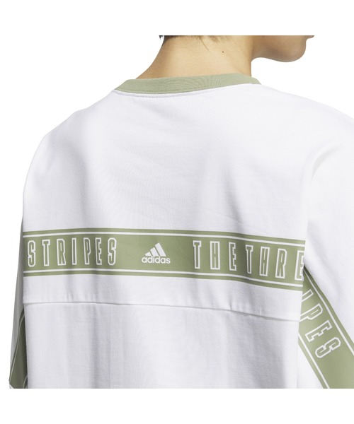 adidas(アディダス)の「アディダス adidas ワーディング ルーズフィット シングルジャージー 長袖Tシャツ(Tシャツ/カットソー・レディース・マスタード/スモークピンク/ホワイト・M/L/S/XL)」の7枚目の写真