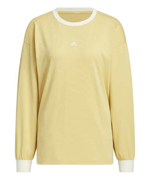 adidas(アディダス)の「アディダス adidas ワーディング ルーズフィット シングルジャージー 長袖Tシャツ(Tシャツ/カットソー・レディース・マスタード/スモークピンク/ホワイト・M/L/S/XL)」の10枚目の写真