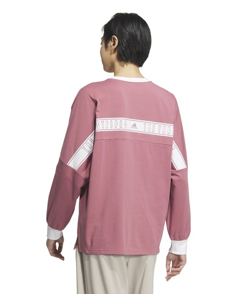 adidas(アディダス)の「アディダス adidas ワーディング ルーズフィット シングルジャージー 長袖Tシャツ(Tシャツ/カットソー・レディース・マスタード/スモークピンク/ホワイト・M/L/S/XL)」の15枚目の写真