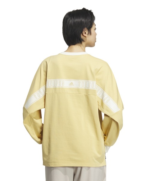adidas(アディダス)の「アディダス adidas ワーディング ルーズフィット シングルジャージー 長袖Tシャツ(Tシャツ/カットソー・レディース・マスタード/スモークピンク/ホワイト・M/L/S/XL)」の13枚目の写真