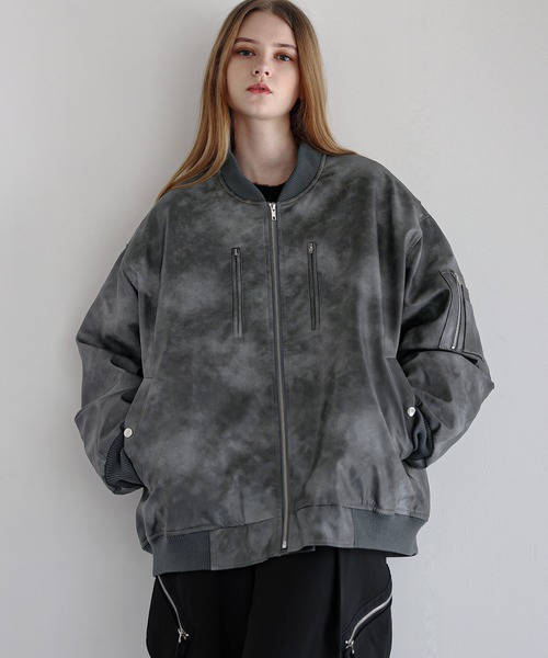 ルーズシルエットメタルジップ ボリュームMA-1ブルゾン（MA-1）｜LILL