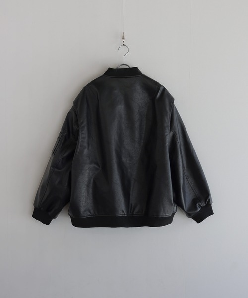 LILL ルーズシルエットメタルジップボリュームMA-1 (XLサイズ) ルーズ