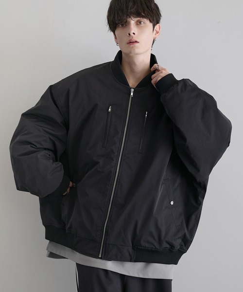 LILL ルーズシルエットメタルジップボリュームMA-1 (XLサイズ) ルーズシルエットメタルジップ ボリュームMA-1ブルゾン（MA-1