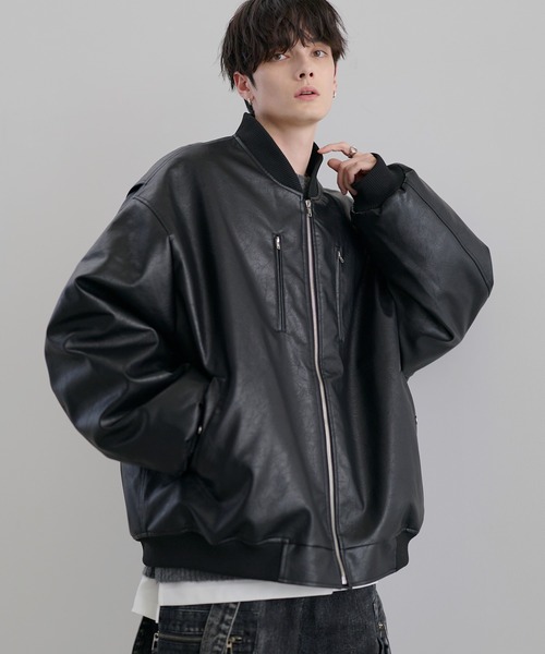 ルーズシルエットメタルジップ ボリュームMA-1ブルゾン（MA-1）｜LILL