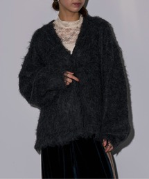 【MAISON BREEZE reveur】ミックスシャギーVネックニットカーディガン　DTK