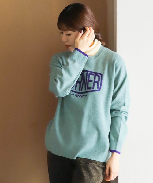 NOMBRE IMPAIR(ノンブルアンペール)の「TURNER刺繍 ニットP/O(ニット/セーター・レディース・グリーン/ライトグレー・FREE)」の5枚目の写真