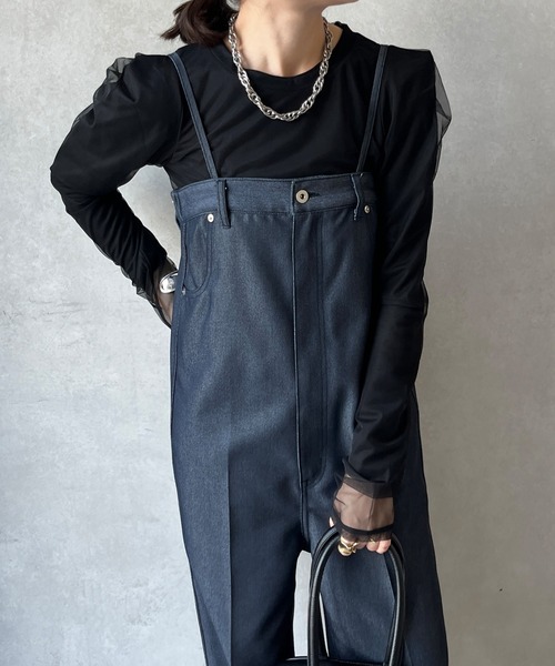 DouDou(ドゥドゥ)の「シアーレイヤードドッキングトップス(Tシャツ/カットソー・レディース・アイボリー/ブラック/ブラウン・FREE)」の6枚目の写真