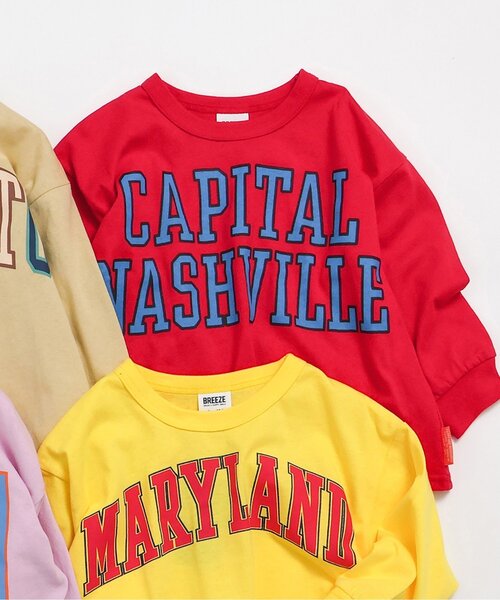 BREEZE（ブリーズ）の「カラフルカレッジTシャツ（Tシャツ/カットソー・キッズ・イエロー/ベージュ/レッド/ピンク・100/90/140/130/120/110）」の4枚目の写真