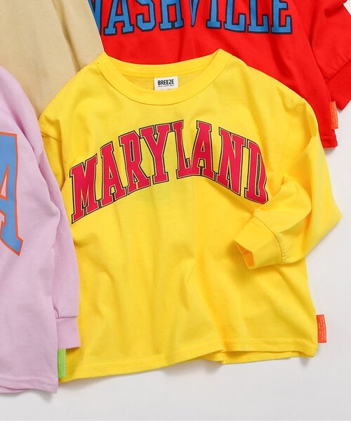 BREEZE（ブリーズ）の「カラフルカレッジTシャツ（Tシャツ/カットソー・キッズ・イエロー/ベージュ/レッド/ピンク・100/90/140/130/120/110）」の3枚目の写真