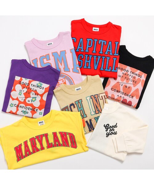 BREEZE（ブリーズ）の「カラフルカレッジTシャツ（Tシャツ/カットソー・キッズ・イエロー/ベージュ/レッド/ピンク・100/90/140/130/120/110）」の6枚目の写真