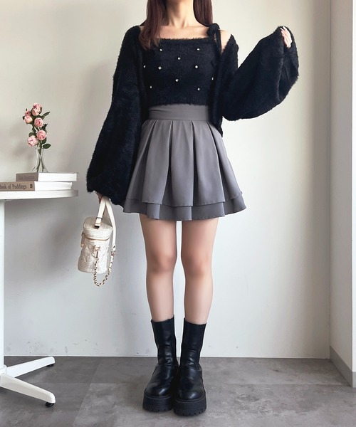 apres jour（アプレジュール）の「ビジューシャギーニットアンサンブル【ZOZOTOWN限定アイテム】（アンサンブル・レディース・ピンク/ブラック/オフホワイト・フリー/X-LARGE）」の15枚目の写真