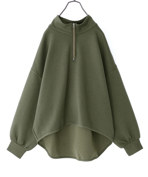 n'OrLABEL(ノアールレーベル)の「ダンボールスタンドジッププルオーバー(スウェット・レディース・ブラック/カーキ/キャメル・FREE)」の14枚目の写真