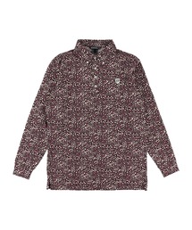 MENS ミニフラワープリント長袖ポロシャツ