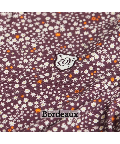 ZOY（ゾーイ）の「MENS ミニフラワープリント長袖ポロシャツ（ポロシャツ・メンズ・ボルドー/ホワイト・SMALL/MEDIUM/LARGE/X-LARGE）」の10枚目の写真