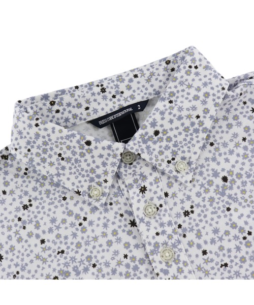 ZOY（ゾーイ）の「MENS ミニフラワープリント長袖ポロシャツ（ポロシャツ・メンズ・ボルドー/ホワイト・SMALL/MEDIUM/LARGE/X-LARGE）」の5枚目の写真